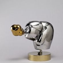 吹一朵雲,26x40x50cm,不鏽鋼鑄造鍍鈦-大美無言藝術空間