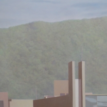 文明與自然交界01,油彩,91x72.5cm-大美無言藝術空間