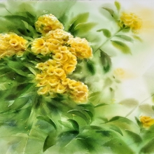 黃的盛開_76x56cm_2015-大美無言藝術空間