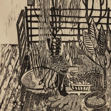 照陽春暉 2014立春 水印木刻版畫 45X30cm-大美無言藝術空間