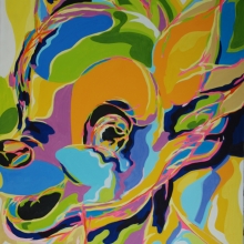 《 斑比(左) 》2001 100 P x 2 油彩、噴漆、畫布-大美無言藝術空間