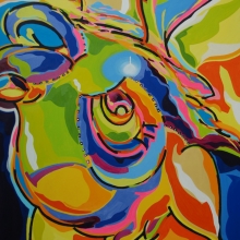 《 斑比(右) 》2001 100 P x 2 油彩、噴漆、畫布-大美無言藝術空間