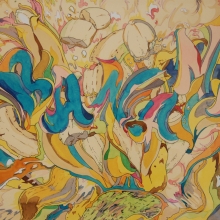 《 Banana 》2003  27x39_cm 彩色墨水、紙本、無酸裱褙-大美無言藝術空間