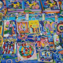 《 圈圈 》2001 100 F 油彩、畫布-大美無言藝術空間
