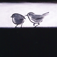 倆小無猜33 x 24 cm , 油彩、畫布-大美無言藝術空間