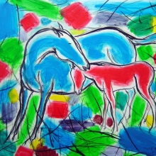 呢喃91 x 116.5 cm , 油彩、畫布-大美無言藝術空間