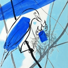 藍調 91 x 72.5 cm , 壓克力彩、畫布-大美無言藝術空間