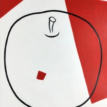 蘋果紅130 x 89 cm, 壓克力彩、畫布-大美無言藝術空間