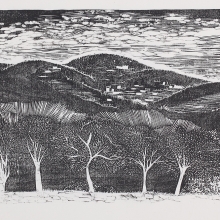 對面的那座山 2013 水印木刻版畫 30x45cm-大美無言藝術空間