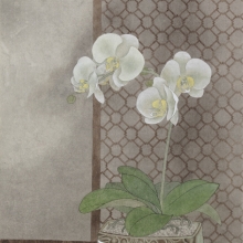 蝴蝶蘭 2014 絹本設色 68x44cm-大美無言藝術空間