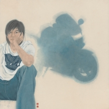 山鬼與豹˙青 2010 絹本設色 90x90cm-大美無言藝術空間
