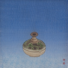 靜香 2014 絹本設色、樹脂 20x20cm-大美無言藝術空間